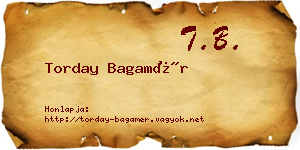 Torday Bagamér névjegykártya